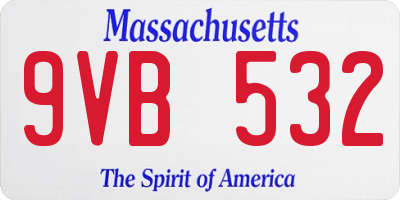 MA license plate 9VB532