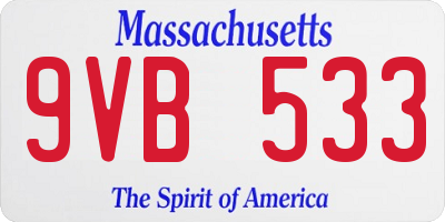 MA license plate 9VB533