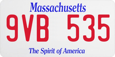 MA license plate 9VB535