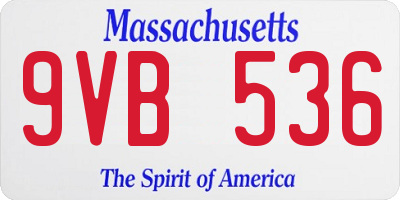 MA license plate 9VB536