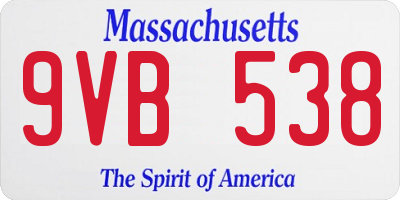 MA license plate 9VB538