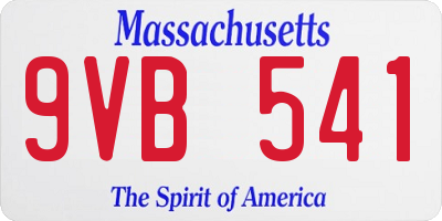 MA license plate 9VB541