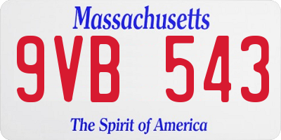 MA license plate 9VB543
