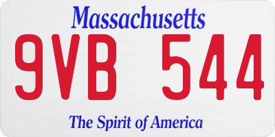 MA license plate 9VB544