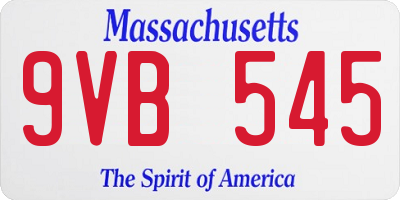 MA license plate 9VB545