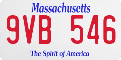 MA license plate 9VB546