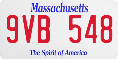 MA license plate 9VB548