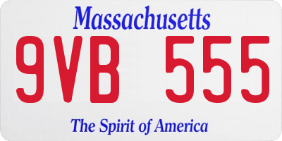 MA license plate 9VB555