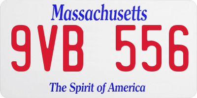 MA license plate 9VB556