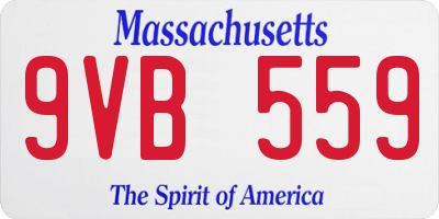 MA license plate 9VB559