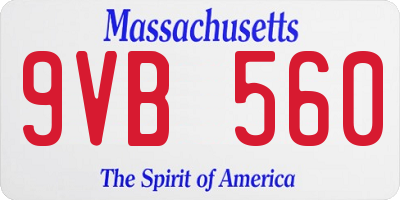 MA license plate 9VB560