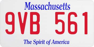 MA license plate 9VB561