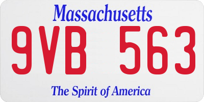 MA license plate 9VB563
