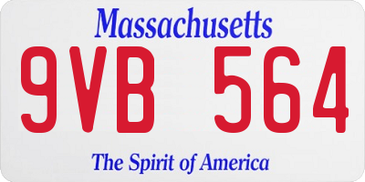 MA license plate 9VB564