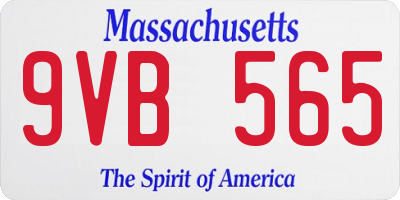 MA license plate 9VB565
