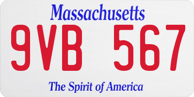 MA license plate 9VB567