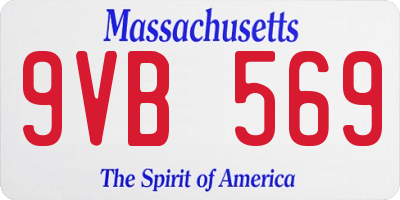 MA license plate 9VB569