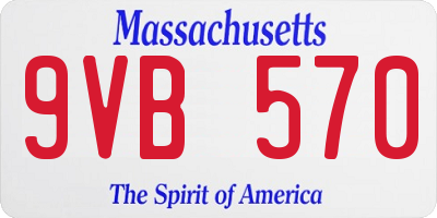 MA license plate 9VB570