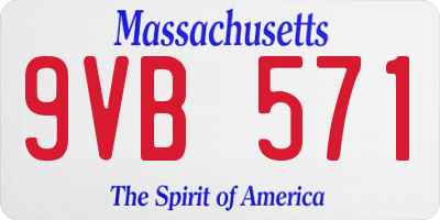 MA license plate 9VB571