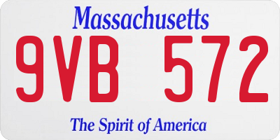 MA license plate 9VB572