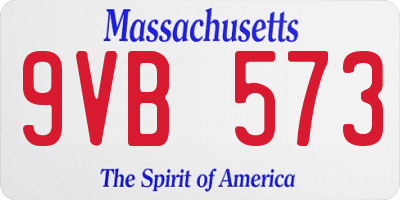 MA license plate 9VB573