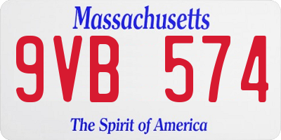 MA license plate 9VB574