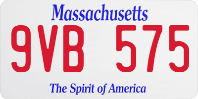 MA license plate 9VB575