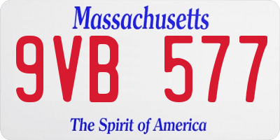 MA license plate 9VB577