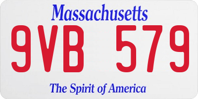 MA license plate 9VB579