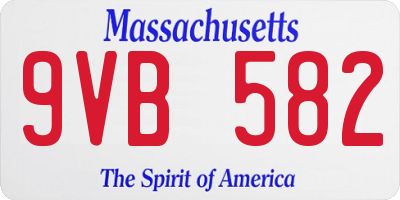 MA license plate 9VB582