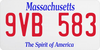 MA license plate 9VB583