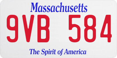 MA license plate 9VB584