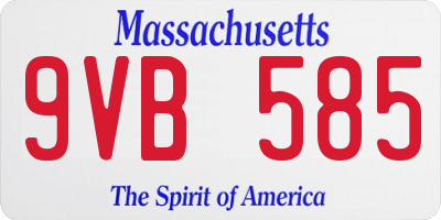 MA license plate 9VB585