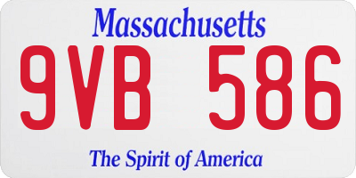 MA license plate 9VB586