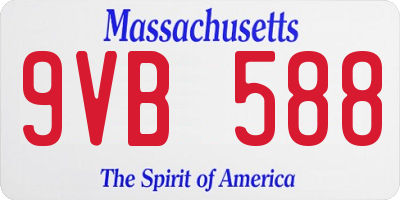 MA license plate 9VB588
