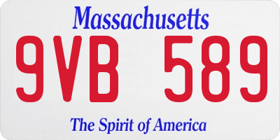 MA license plate 9VB589