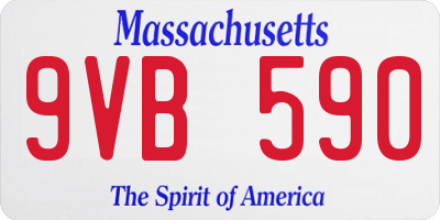 MA license plate 9VB590