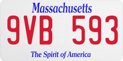 MA license plate 9VB593