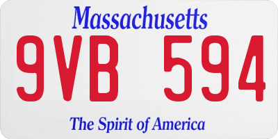 MA license plate 9VB594