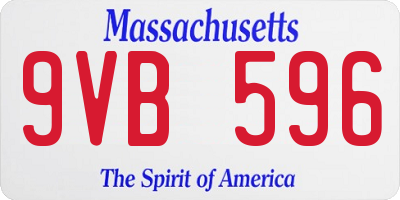 MA license plate 9VB596