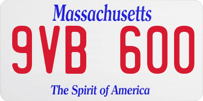 MA license plate 9VB600