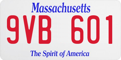 MA license plate 9VB601