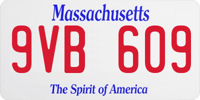 MA license plate 9VB609