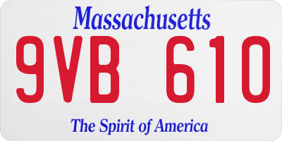 MA license plate 9VB610