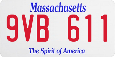 MA license plate 9VB611