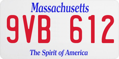 MA license plate 9VB612