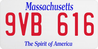 MA license plate 9VB616