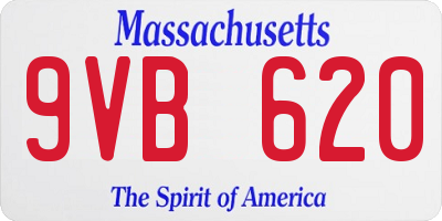 MA license plate 9VB620