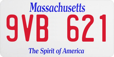 MA license plate 9VB621