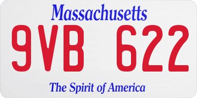 MA license plate 9VB622